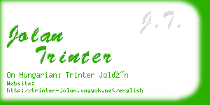 jolan trinter business card